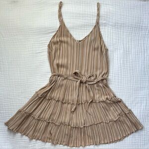 SBetro tan/white boho striped dress -Size Large (but fits more like a medium)